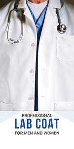 Batas de laboratorio unisex, uniformes para hospitales, telas para uso prolongado, manga larga, algodón polivinílico, bata de laboratorio duradera, bata médica blanca - Product Image 5