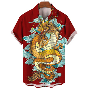 <span class=keywords><strong>Camicie</strong></span> a maniche corte oversize hawaiane da <span class=keywords><strong>uomo</strong></span> 3D Dragon Printed Harajuku Fashion Buttoned Christmas Anime Vintage Streetwear Hot - Product Image 5