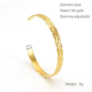 Brazalete de Acero Inoxidable con Diseño de Serpiente Ajustable Bañado en Oro de 18K para Mujer, Pulsera para Fiesta - Product Image 4