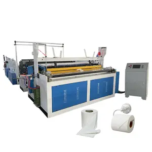 Fully automatic tissue toilet paper making machinery toilet paper rewinding embossing machine