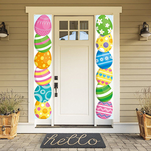 Lot de 2 bannières de Noël personnalisées double face, impression numérique, décorations pour porte d'entrée et porche, pour la maison et les fêtes - Product Image 5
