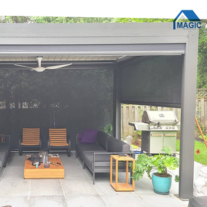 Pergola en aluminium avec revêtement en poudre personnalisé, avec couverture à lames motorisées <span class=keywords><strong>pour</strong></span> balcon, véranda et véranda - Design écologique - Product Image 2