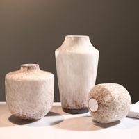Vase décoratif hydroponique simple et frais, rose clair moucheté, petit, soufflé et poli, accessoire de décoration créative pour la maison