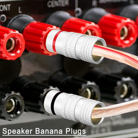 Fiches banane pour haut-parleur plaqué or 4.0mm Fiche banane Connecteur audio Vis fermée pour fil de haut-parleur