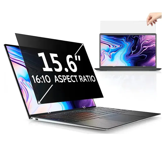 15.6 Inch Laptop Privacy Screen for 16:10 Computer Monitor Removable Security Shield Compatible With Lenovo Hp Dell Thinkpad