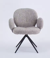 Chaise de salle à manger moderne à bras pivotant tissu métallique rembourré pour la maison salle de sport restaurant salons maison bars et cuisines pour appartements