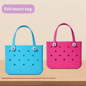 กระเป๋าชายหาด Eva สไตล์เกาหลี โลโก้สั่งทำได้ ขนาดเล็ก สดใส สะพายข้างได้ มีหูหิ้วสองข้าง ทำจาก PU นุ่ม เหมาะสำหรับกิจกรรมกลางแจ้ง ว่ายน้ำ วันหยุด และช้อปปิ้ง - Product Image 2