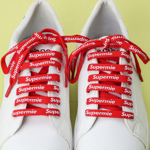 Dây Giày Thời Trang Thể Thao Tùy Chỉnh Dây Giày In Logo Tùy Chỉnh Màu Hồng Vàng Xanh Lá Cây Đỏ Trắng Cam Tây Xanh Đậm - Product Image 3