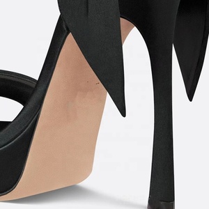 Women's Open <b>Toe</b> Satin Super High <b>Heel</b> Platform Sandals for Summer Night Club Dance - Product Image 5