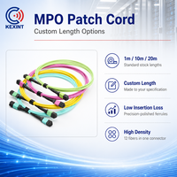 KEXINT MPO/F-MPO/F kualitas tinggi 12 Cores Multimode OM3 tipe B disesuaikan 1M 10M 20M kabel Patch MPO serat optik MTP