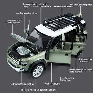 Modelo de Coche de Aleación Land Rover Defender 110 a Escala 1/32, Coche de Juguete Fundido a Presión, Simulación de Vehículo Todoterreno, Modelo con Sonido y Luz, Regalo para Niños - Product Image 5