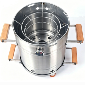Ahumador Vertical Portátil de <span class=keywords><strong>Acero</strong></span> <span class=keywords><strong>Inoxidable</strong></span>, Horno de Carbón para Asar, Asadores para Acampar al Aire Libre, Jardín y Patio Trasero - Product Image 3