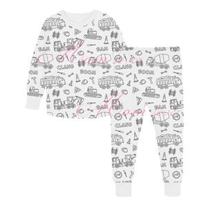 Pijamas de grafiti <span class=keywords><strong>para</strong></span> niños de estilo coreano, conjunto de niña colorable pintado a mano DIY <span class=keywords><strong>para</strong></span> <span class=keywords><strong>ropa</strong></span> de casa, conjuntos de pijama <span class=keywords><strong>para</strong></span> niños <span class=keywords><strong>para</strong></span> colorear <span class=keywords><strong>para</strong></span> 3-8Y - Product Image 5