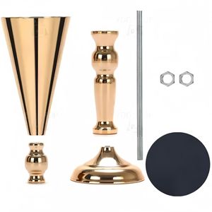 Support <span class=keywords><strong>de</strong></span> vase à fleurs en métal moderne <span class=keywords><strong>pour</strong></span> <span class=keywords><strong>table</strong></span>, centre <span class=keywords><strong>de</strong></span> <span class=keywords><strong>table</strong></span> <span class=keywords><strong>d</strong></span>écoratif doré, porte-fleurs artificiel <span class=keywords><strong>pour</strong></span> anniversaire - Product Image 4