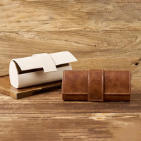 Boîte en cuir avec doublure en flanelle Emballage de cadeau de mariage avec logo personnalisé impression taille hommes femmes lunettes de soleil