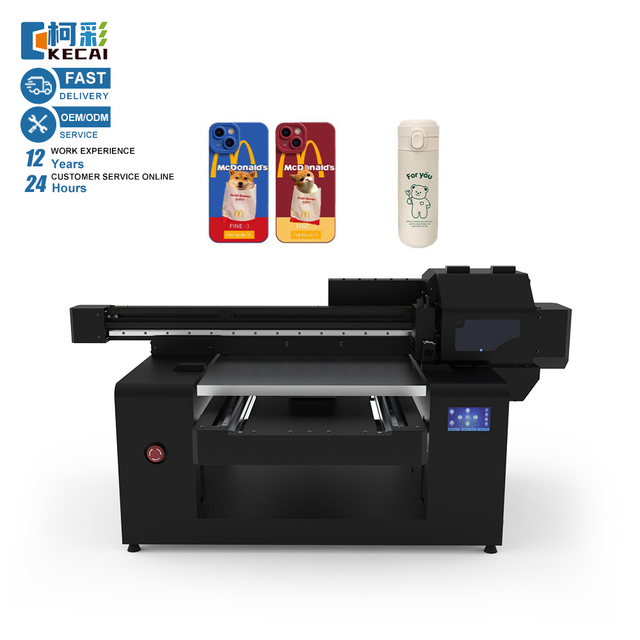 KECAI 5060 UV Inkjet Flatbed Printer for Phone Case Glass Acrylic Plastic Metal Foam Auto Cleaning Printing Machine