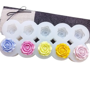 Moule en silicone souple en forme de <span class=keywords><strong>rose</strong></span> à 10 pétales pour chocolat, fondant, bougies, résine et savon - Product Image 5