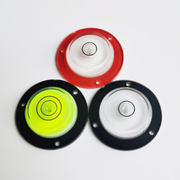 Niveaux à bulle circulaires en plastique de qualité industrielle avec trous de fixation, précision +/-10 mm et plage de mesure de 0-5 m