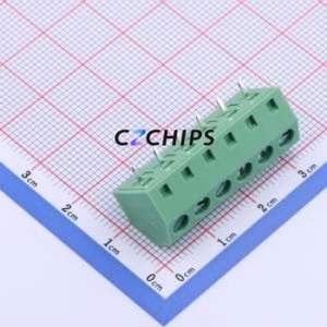 DB127S-5.08-6P-GN-S Screw Terminal Block P=5.08mm Connector ( Construction: 1x6P )( Pitch: 5.08mm )( Color: Green ) - Product Image 1