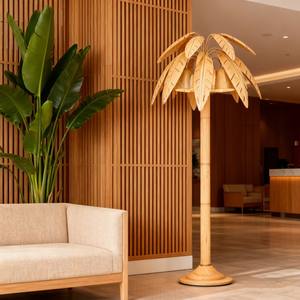 Lampe de sol en <span class=keywords><strong>rotin</strong></span> faite à la main sur mesure pour salon, chambre à coucher, villa, cour, thème hôtel, décoration de complexe hôtelier, <span class=keywords><strong>palmier</strong></span> - Product Image 5