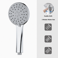 Ducha de Mano Económica de Plástico Cromado con Flujo Único, Fácil Instalación, Montaje en Pared para Baño