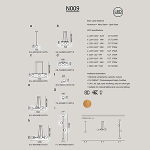 Lámpara Colgante Nórdica Moderna de Lujo, de Cristal Opal Blanco, con una o Varias Cabezas, LED, Garantía de 2 Años, para Comedor, Hotel, Villa - Product Image 6
