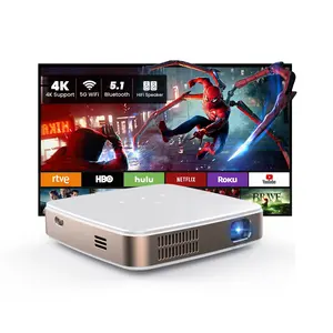 Proyektor TV Full HD, proyeksi TV LED Mini HD portabel wifi BT pintar 4k untuk teater rumah TV Android