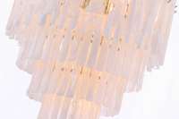 Lustre en verre artisanal multi-niveaux de luxe, grande suspension lumineuse en métal pour villa, hall d'hôtel et escalier à plafond haut