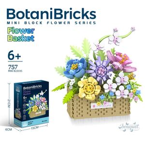 Ensemble de blocs de construction Micro Flower DIY, modèle de panier de bouquet artificiel en briques, jouet de construction pour la décoration de la maison, collection, à partir de 6 ans - Product Image 2