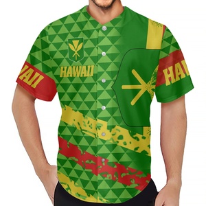 Camiseta de béisbol informal a la moda para hombre, camiseta de béisbol con Bandera Hawaiana Kanaka <span class=keywords><strong>Maoli</strong></span> Warrior, camisetas sublimadas personalizadas - Product Image 4