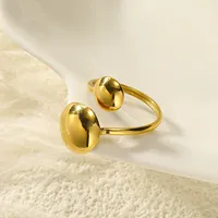 Bague ouverte à trois bandes incurvées, polie et brillante, en acier inoxydable, bijou tendance pour femme