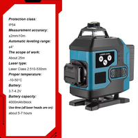 MYJ Instrument de mesure laser vert à 16 lignes, rotatif à 360 degrés, portée 30m, avec trépied haute performance