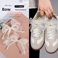 Nouvelle Décoration Florale Polyvalente pour Sabots : Breloque Nœud en Perles, Accessoires en Dentelle, Perles de 2,5-3,5 cm, Couleur Personnalisable pour Femme