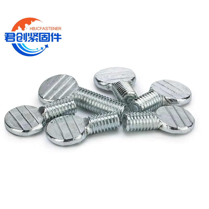 #10 3/8'' Inch Galvanized Carbon Steel Blue White Zinc Plating ZP Spade Head Knurled Thumb Machine Screw ASTM A325 A307 Bolts