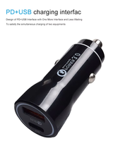 Chargeur de voiture OEM ODM en gros, multi-ports LED noir et blanc, 12/24V, charge rapide PD, double port USB, prise allume-cigare