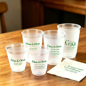 Vaso de Plástico Transparente Desechable de 300ml/16oz, Vaso de PP en Forma de U de 500ml para Té de Burbujas, Café, Comida, Bebidas Calientes, con Tapa y Servilleta - Product Image 1