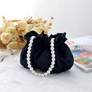 Nouveau Sac à Main en Satin Perlé Mignon, Mini Sac à Poignée Supérieure, Sac Seau Élégant pour Robe de Soirée Qipao, Sacs de Soirée Formels, Pochette de Luxe - Product Image 5