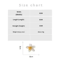 Jepit Rambut Plastik Wanita Gaya Eropa Amerika Motif Bunga Plumeria Ungu Emas 8cm Desain Floral Segar & Manis