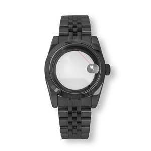 Boîtier en verre saphir noir PVD 36/39 mm pour accessoires de montre NH35/36 avec fond transparent, outils et pièces de montre-bracelet - Product Image 2
