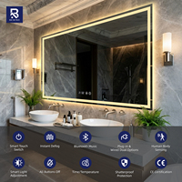 Espejo de Baño LED Inteligente para Proyectos de Ingeniería en México, Rectangular, Antivaho, Táctil, Regulable, Directo de Fábrica