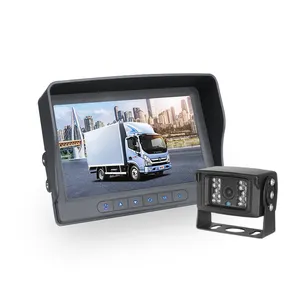 Monitor traseiro hd de 7 polegadas ips para carro, sistema de backup reverso com tela de backup, escola, caminhão, câmera para uso pesado