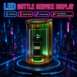 แท่นวางขวดไวน์แบบมีไฟ LED กรอบโลหะหรูหราสำหรับงานปาร์ตี้ KTV บาร์ไนท์คลับพร้อมโลโก้สั่งทำ - Product Image 5
