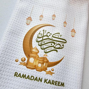 Serviettes de toilette brodées Ramadan Karim pour invités, serviette personnalisée Ramadan, <span class=keywords><strong>cadeau</strong></span> musulman Ramadan Mubarak, serviette de cuisine - Product Image 4