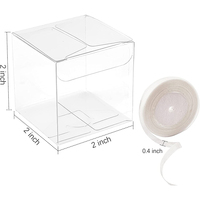 Matériaux recyclés Boîtes de faveur transparentes 2X2X2 pouces PVC plastique Cadeau Transparent Cube Boîtes de mariage Boîtes pour animaux de compagnie