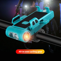 Support de téléphone pour vélo avec phare 500LM, klaxon 130dB, charge USB, support de guidon pour la navigation et la sécurité en cyclisme sur route et VTT