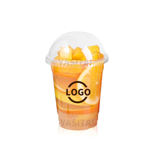 Rõ ràng nhựa dùng một lần ly nhựa cho Iced cà phê bong bóng BOBA sữa trà Smoothie với nắp phẳng hoặc mái vòm có nắp đậy biểu tượng tùy chỉnh - Product Image 2