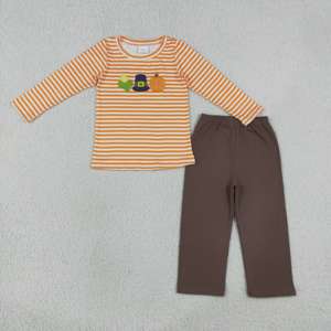 BLP1447 RTS Boutique Ensemble de vêtements pour bébé garçon en soie de lait à imprimé Real Tree marron à manches longues Tenues pour enfants Vente en gros - Product Image 5