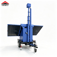 Caméra solaire portable sur remorque avec mât de câblage interne et languette pliable, étanche IP65 pour la sécurité des événements