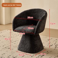Tabouret de maquillage en métal de style rétro italien, design haut de gamme, dossier rotatif, chaise de manucure, salon