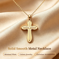 Collier pendentif croix personnalisable avec gravure, crucifix creux Jésus, collier religieux pour hommes et femmes, cadeau de baptême, bijoux